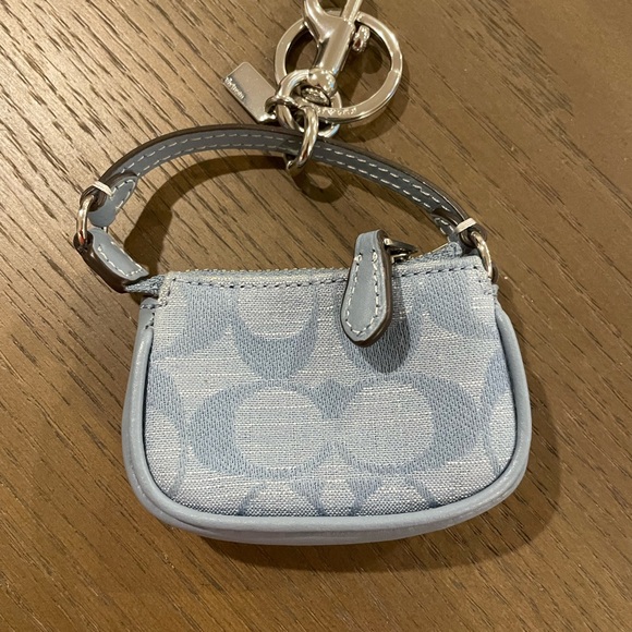 Coach Light Blue Mini Keychain Bag - Picture 4 of 5